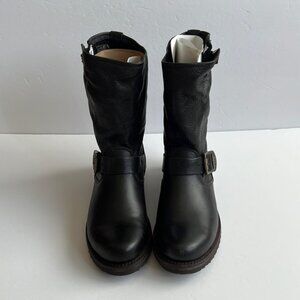 EUC Frye "Veronica" Black Leather Short MOTO Boot SZ-7